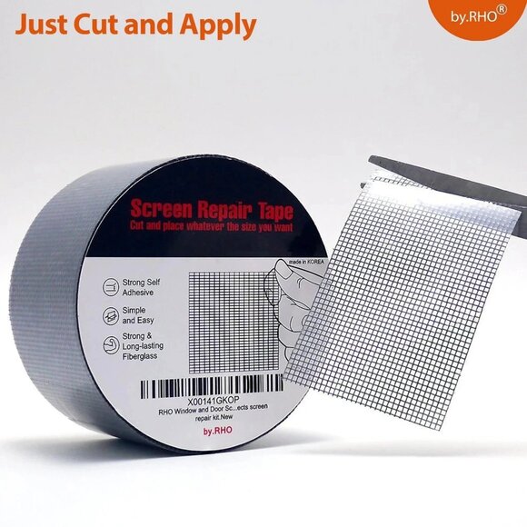 Window Screen Repair Tape 2inx30ft Black 3-Layer Fiberglass Adhesive Patch - Picture 4 of 5